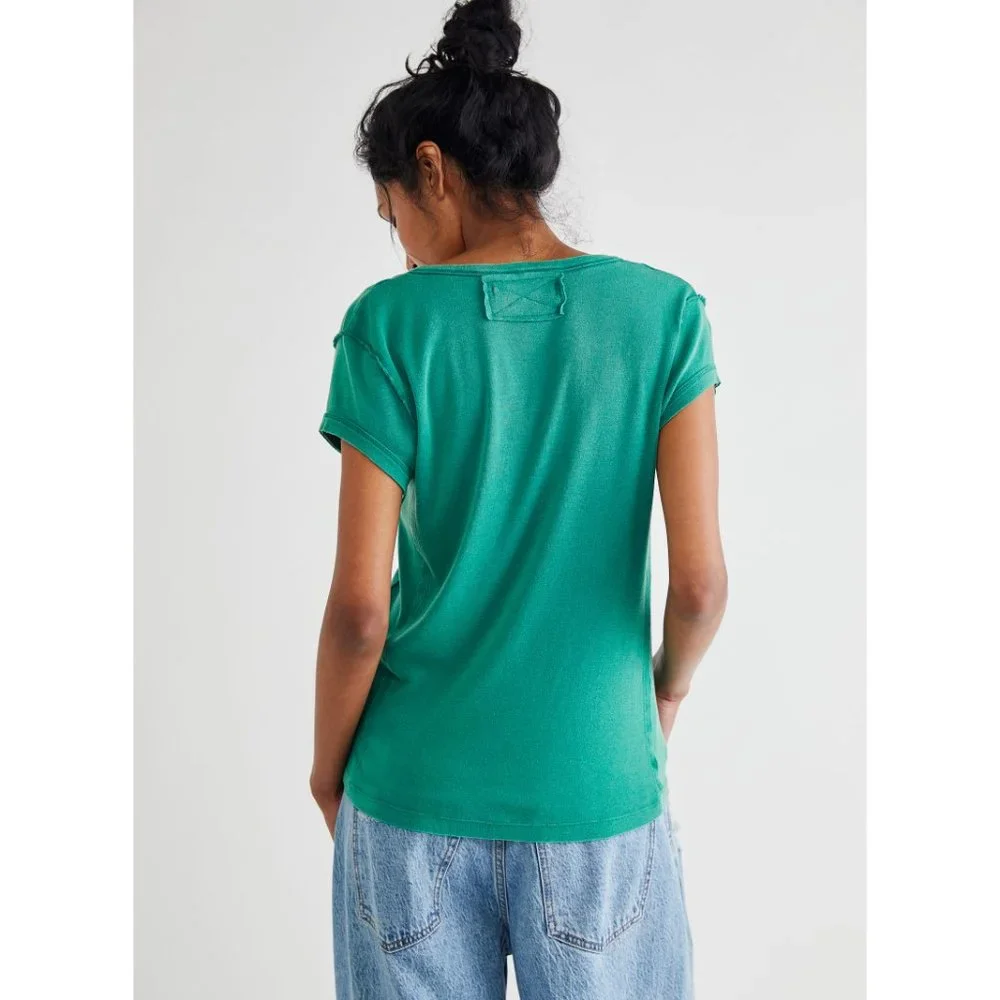 NWT Free People Always Yours Tee / Watermelon Rind - Picture 2 of 4